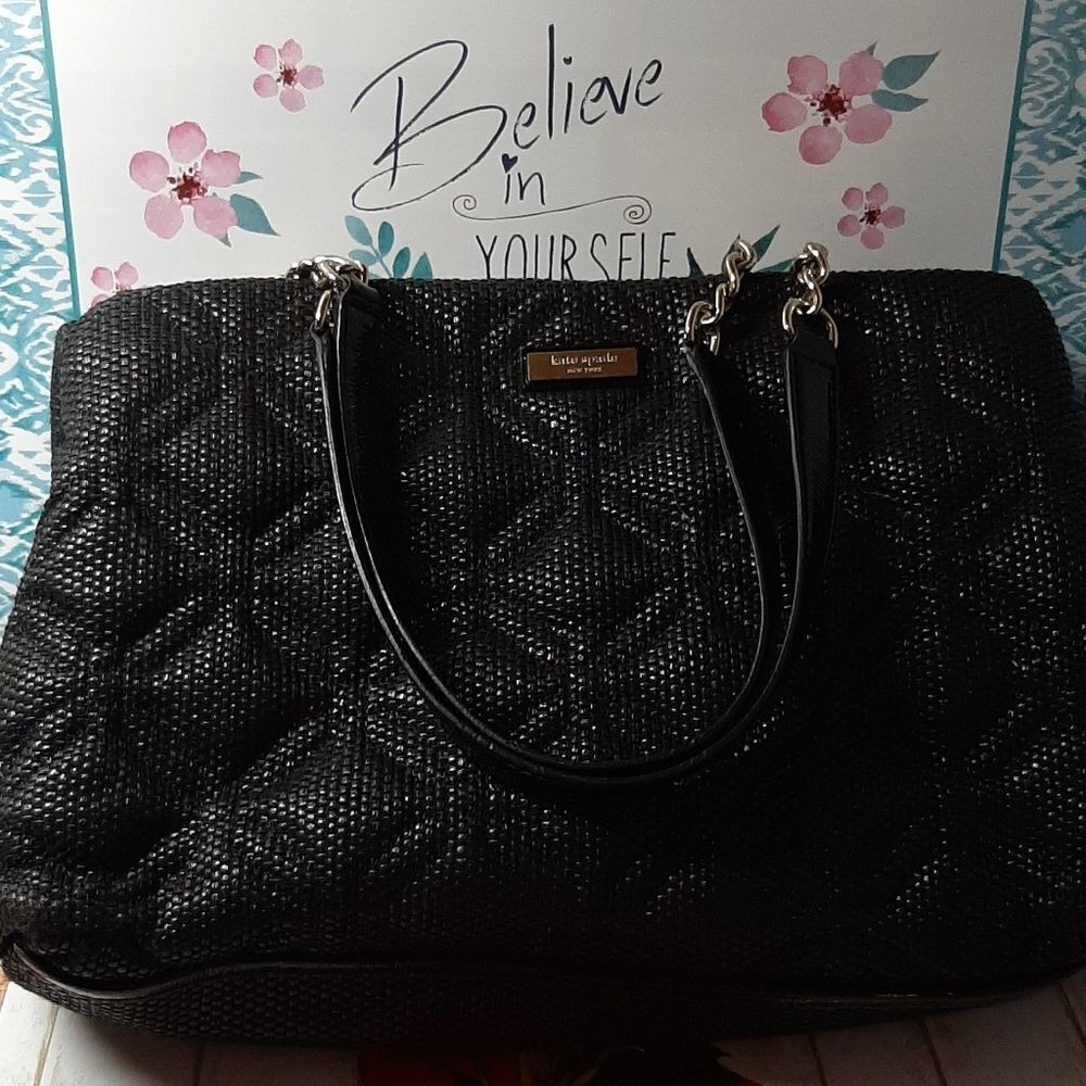 Kate Spade Woven Black Large Purse